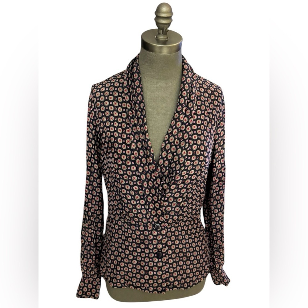 First Issue Vintage Silk V Neck Blouse